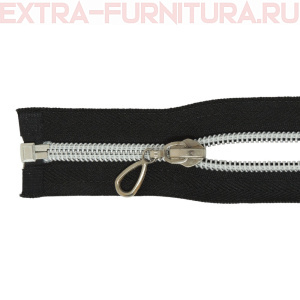 Молния спираль декор Т7 50см цв.черный/серебро