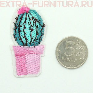 Термоаппликация Кактус в розовом горшке