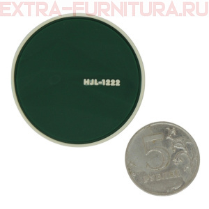 Нашивка силиконовая круг с рельефом 4,5см темно-зеленый