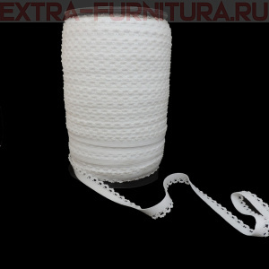 Резинка ажурная 12мм, арт.0312/5 цв.белый на катушке (уп.200м)