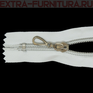 Молния спираль декор Т7 16см цв.белый/серебро н/р