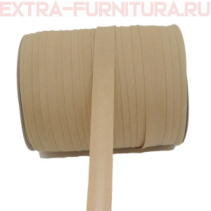 Косая бейка х/б  15мм 132м цв.293 бежевый
