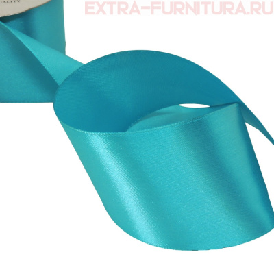 Лента атласная 50 мм цв.145 бирюза рул.27,42м