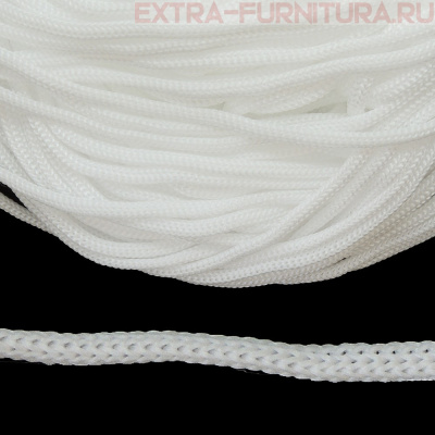 Шнур  ПП 5мм, цв. белый, уп.100м, пл.4,6 гр/м, арт.В501