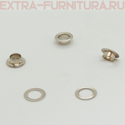 Люверсы 6 мм, (11,5*5 mm, h=5 mm.), никель (уп.5000шт) STRONG