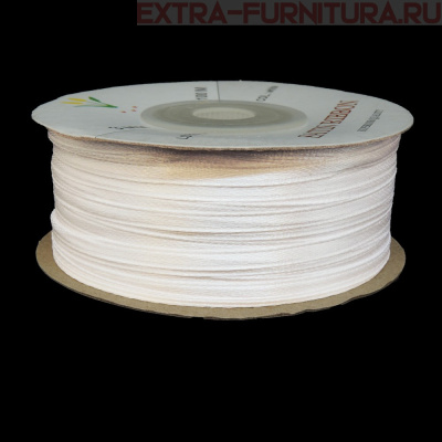 Лента атласная  3 мм  цв. белый рул. 100м