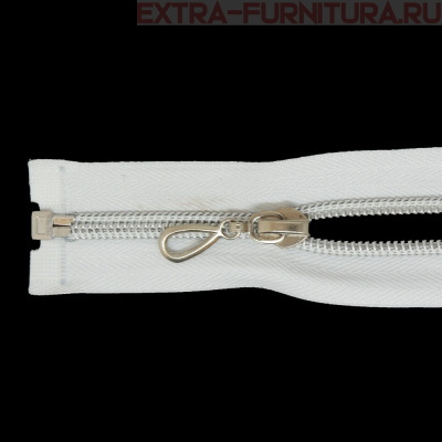 Молния спираль декор Т7 90см цв.белый/серебро