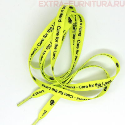 Шнурки плоские 130см, шир.10мм, Lead a Hand, цв.неон