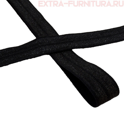 Резинка окантовочная 15мм цв. черный, блестящая уп. 50м