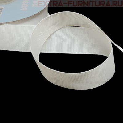 Лента репсовая  IDEAL шир. 25мм цв. 029 белый, уп.27,42м