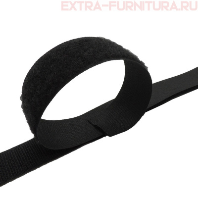 Лента контакт 30мм цв.черный 1325 (25м) Тип С