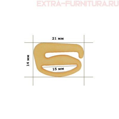 Крючок для бюстгальтера,пластик, арт.TBY-82652, диам.15мм, цв. бежевый, уп.100шт