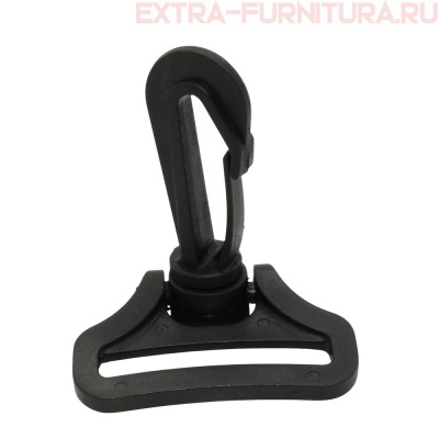 Карабин 40 (38) мм пластик, поворотный (360"), цв.черный, арт.5, уп.200 шт/кор.4000