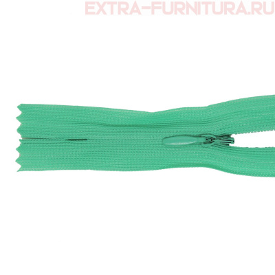 Молния потайная  № 3, 20 см, цв. 254 зелёная бирюза п/э пл.9,3 гр/м