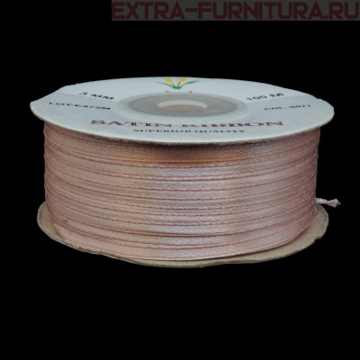 Лента атласная  3 мм  цв.071 светло-розовый рул.100м