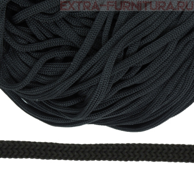 Шнур ПЭ плоский 4мм, арт.1с36, цв.черный, уп.100м