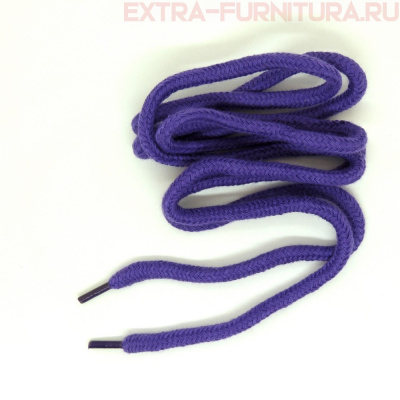 Шнурки круглые 130 см, Хлопок, цв.фиолетовый